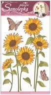 10031 Samolepky na zeď slunečnice s motýly a glitry 60x32cm-1