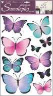 10185 Samolepky na zeď motýli modrofialoví 50 x 32 cm -1