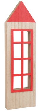 Dům s červenou okenicí dřevěný na postavení 7,5 x 28 cm