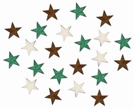 3870 Dřevěné hvězdy hnědé a zelené 2 cm, 24 ks -2