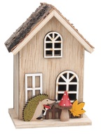 5128 Dřevěný domeček s ježečkem 9 x 7 x 12,5 cm -1