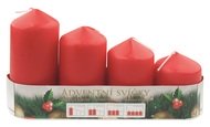 Adventní svíce válec červená postupka 60, 75, 90, 105 x 50 mm, 4 ks 