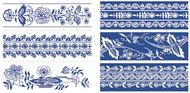731 Smršťovací dekorace na vejce 12 ks, modro-bílé vzory-3