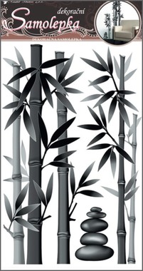 Samolepky na zeď bambus šedý 50x32cm