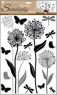 10188 Samolepky na zeď květiny s glitry 41 x 29 cm -1