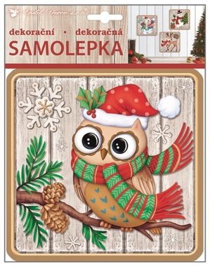 Samolepka plastická 23x18 cm, sova