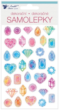 Samolepky diamanty se stříbrnou ražbou 10 x19 cm 