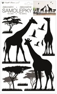 Samolepka na zeď černá žirafy 24 x 42 cm