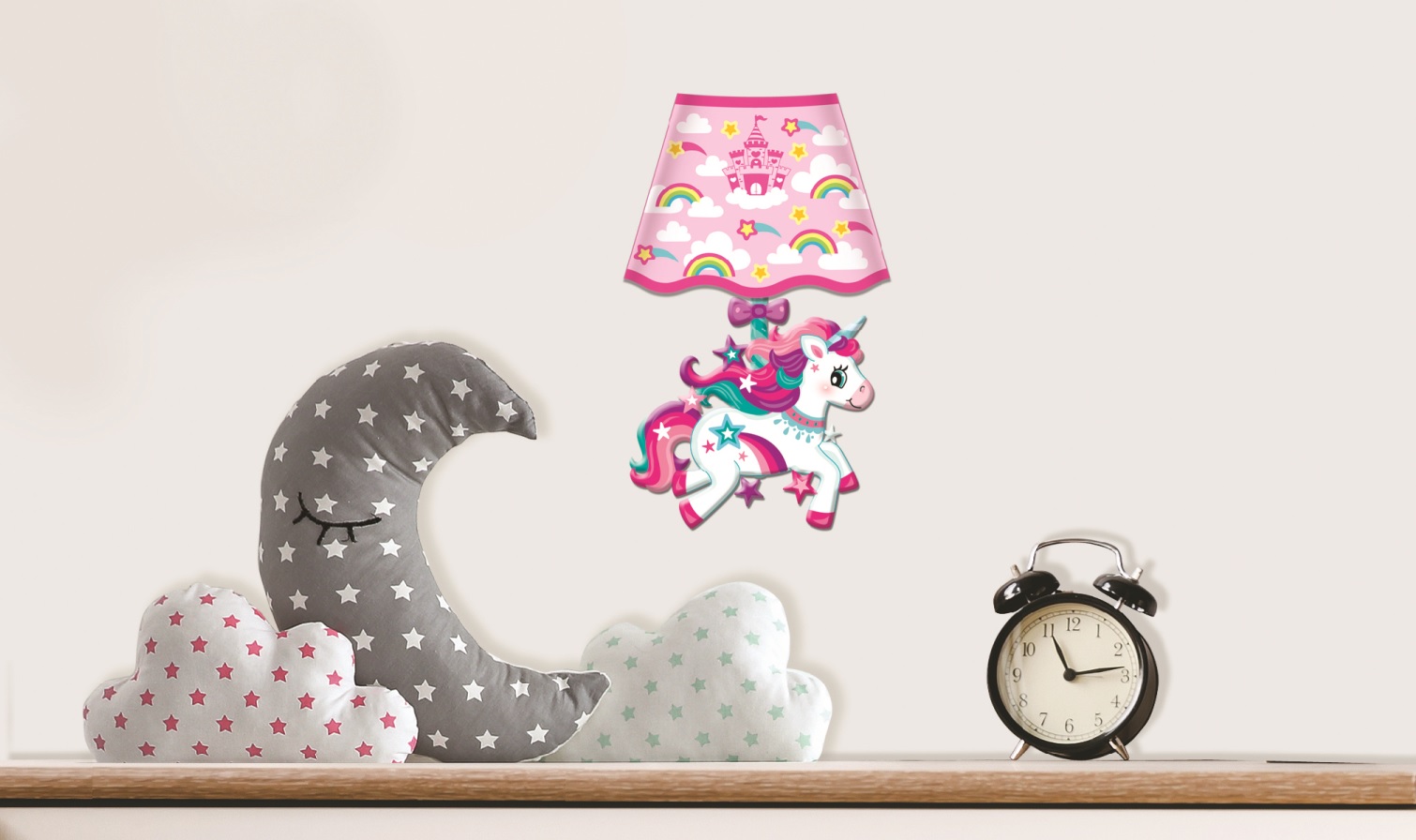 Lampička samolepicí svítící LED jednorožec 19 cm
