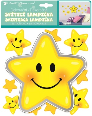 Lampička samolepicí svítící LED hvězdička 18 cm