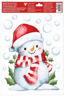 Okenní fólie – Sněhulák v santa čepici