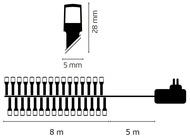 11001 Osvětlení vánoční 8m-80 LED bílá+5m přívodní kabel-3