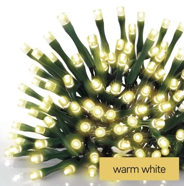 Osvětlení vánoční 4m-40 LED teplá bílá+5m přívodní kabel
