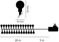 11024 Osvětlení vánoční bílé kuličky 20m-200 LED+5m přívodní kabel-4