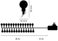 11027 Osvětlení vánoční kuličky 8m-80 LED teplá bílá+5m přívodní kabel-4