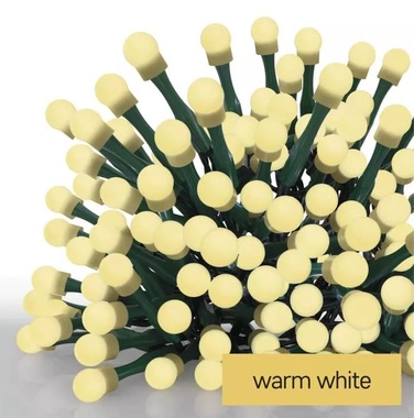 Osvětlení vánoční kuličky 20m-200 LED teplá bílá+5m přívodní kabel