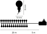 11028 Osvětlení vánoční kulíčky 20m-200 LED teplá bílá+5m přívodní kabel-4