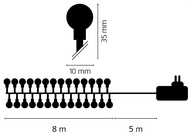 11031 Osvětlení vánoční barevné kuličky 8m-80 LED+5m přívodní kabel-3