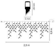 11080 Osvětlení vánoční - nadstavitelný vodopád 2,5m-100 LED teplá bílá+ 5 cm přívodní kabel-2