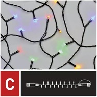 Osvětlení vánoční - nadstavitelný řetěz 10 m-100 LED multicolor+ 5 cm přívodní kabel