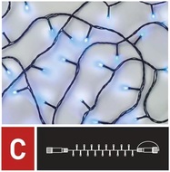 11089 Osvětlení vánoční - nadstavitelný řetěz 10m-100 LED modrá + 5 cm přívodní kabel-1