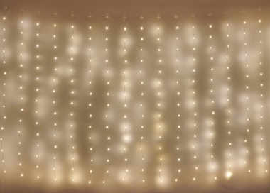 Osvětlení záclona 1,7 x 1,5m, 180 LED, teplá bílá