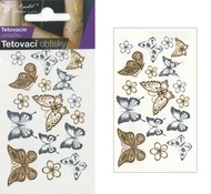 1114 Tetovací obtisky metalické 10,5x6 cm- motýli-1