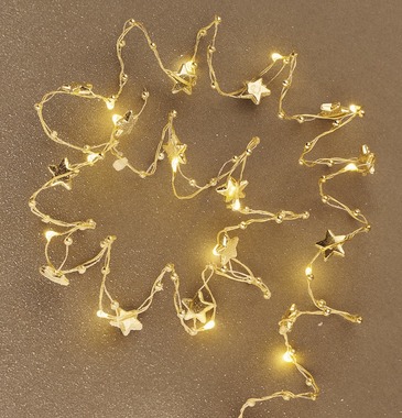 Osvětlení girlanda hvězdičky zlatá 1,9 m, teplá bílá 20 LED