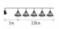 11415 Závěs 5 x nano trsy, 150 LED, teplá bílá + časovač-5