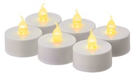 Svíčky LED svítící jantarové, 3,8 cm, 6 ks bílé