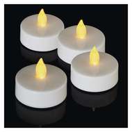11459 Svíčky LED svítící jantarové, 5,8 cm, 4 ks bílé-2