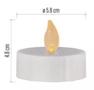 11459 Svíčky LED svítící jantarové, 5,8 cm, 4 ks bílé-3