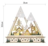 11485 LED dřevěná vánoční krajina, 23,5 cm, 2x AA, vnitřní, teplá bílá, časovač-3