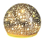 11701 Svítící skleněná koule s hvězdičkami – champagne, o 10 cm, teplá bílá, 10 LED, časovač-1