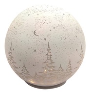 11703 Svítící skleněná koule s motivem krajiny – bílá, o 12 cm, teplá bílá, 10 LED, časovač-2