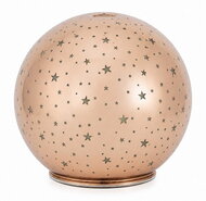 11724 Sv&iacute;t&iacute;c&iacute; skleněn&aacute; koule s hvězdičkami &ndash; champagne, o 15 x14 cm, tepl&aacute; b&iacute;l&aacute;, 10 LED, časovač-2