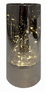 11727 Sv&iacute;t&iacute;c&iacute; skleněn&yacute; v&aacute;lec &ndash; kouřov&aacute; barva, o 9 x 20 cm, tepl&aacute; b&iacute;l&aacute;, 10 LED, časovač-2