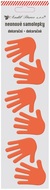 Neonové samolepky ruce, oranžové 7x28,5 cm