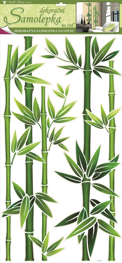 Samolepky na stěnu bambus zelený, 60x32 cm (1330)