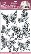 Samolepky na zeď motýli zrcadloví s černým glitrem, 41x29cm