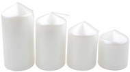 14373 Adventní svíce válec metalická bílá postupka 50, 75, 90, 105 x 60 mm, 4 ks-2