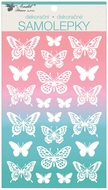 15043 Samolepky bílé s glitry 14 x 24 cm, motýlci-1