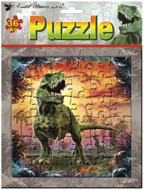 Puzzle 20 x 20 cm, 36 dílků, Tyranosaurus