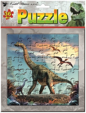 Puzzle 20 x 20 cm, 36 dílků, Brachiosaurus
