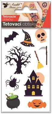 Tetovací obtisky Halloween dům 10,5 x 6 cm