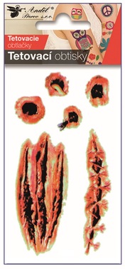 Tetovací obtisky Jizvy 10,5 x 6 cm