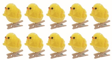 Kuřátko ve skořápce žluté 2 x 2,5 x 2 cm na kolíčku, 10 ks 