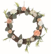 Věnec Květiny 25 x 5 x 25 cm na zavěšení 