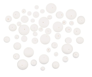 Kuličky z buničiny s dírkou, mix velikostí 12-30 mm, 50 ks
