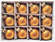 19066 Sada skleněných baněk s glitry 3 cm, 12 ks zlaté-1